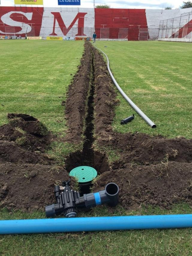 Para que sea un billar: San Martín comenzó a instalar el sistema de riego