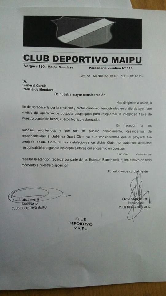 comunicado maipu