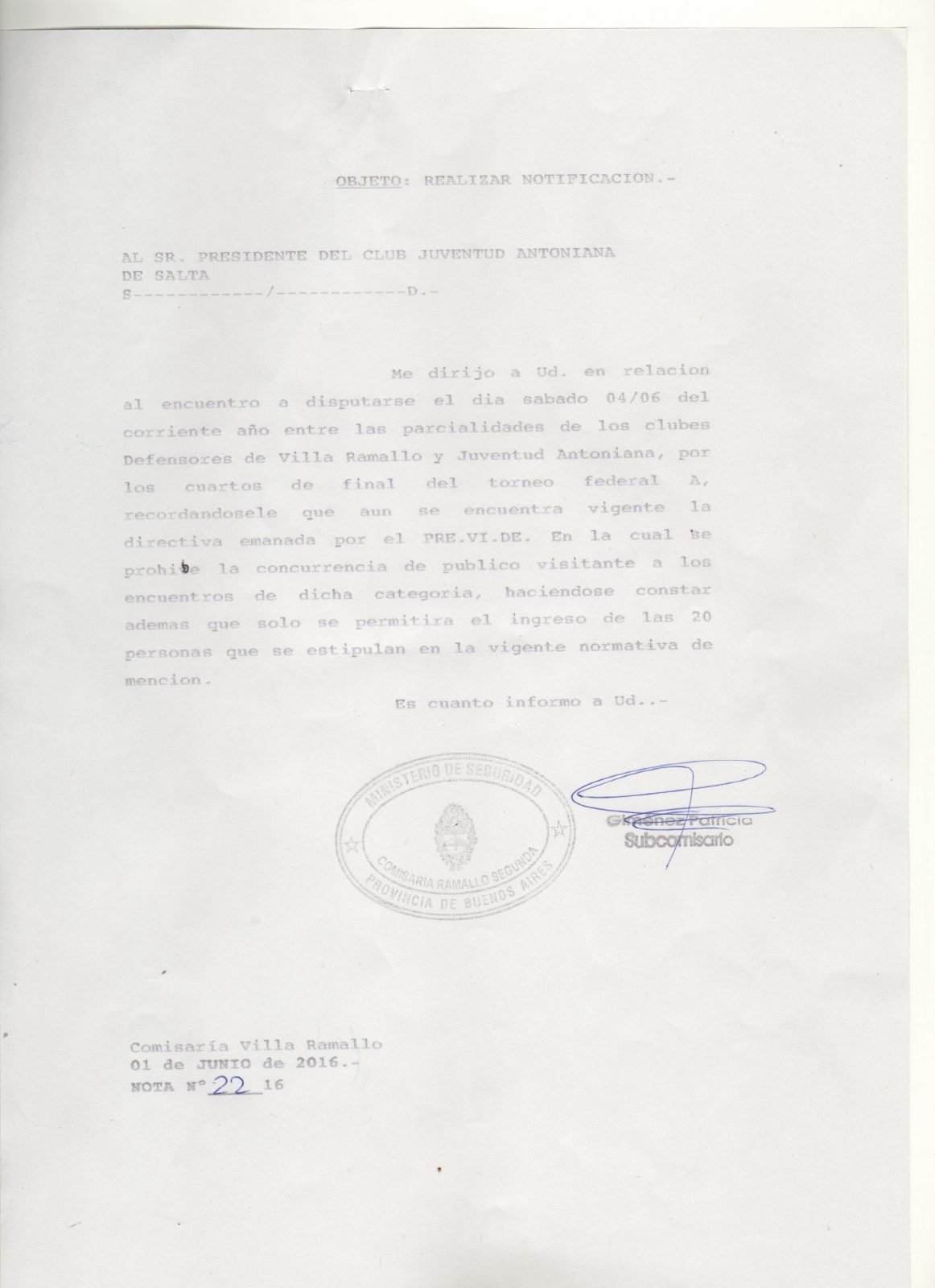 Nota Policia de Ramallo