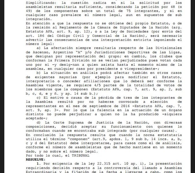 Fallo trascendental del Tribunal de Disciplina a la Junta Normalizadora
