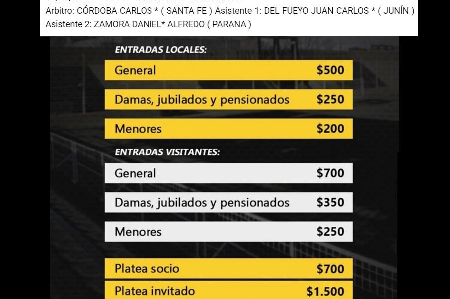 Los precios por las nubes para Olimpo – Villa Mitre y se confirmó la terna arbitral