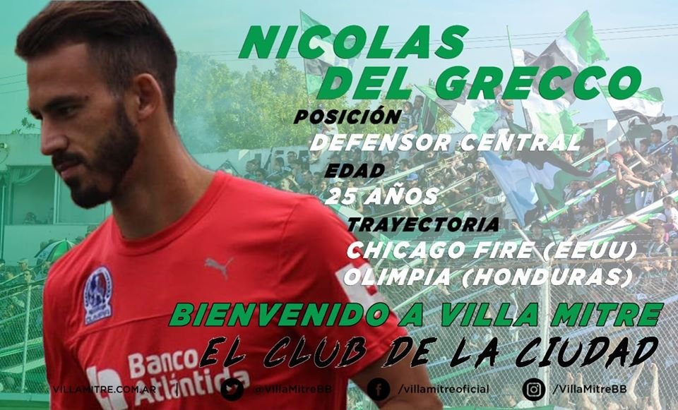 Nicolas Del Grecco es nuevo refuerzo de Villa Mitre
