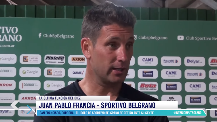 La despedida de Juan Pablo Francia: el gran 10 de Sportivo Belgrano y del fútbol del interior
