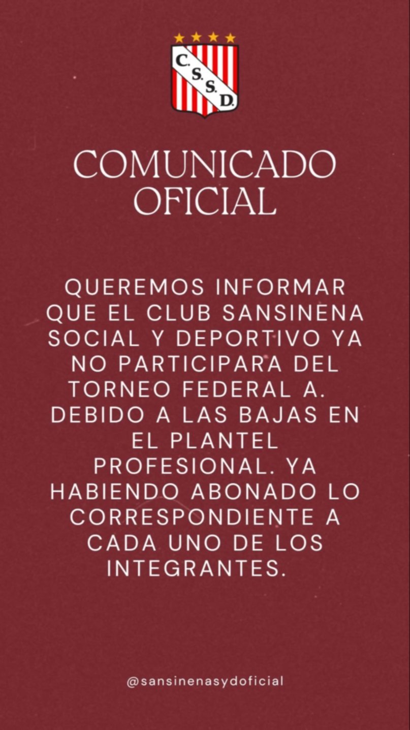 Cimbronazo Tripero: Sansinena anunció su baja del Federal A
