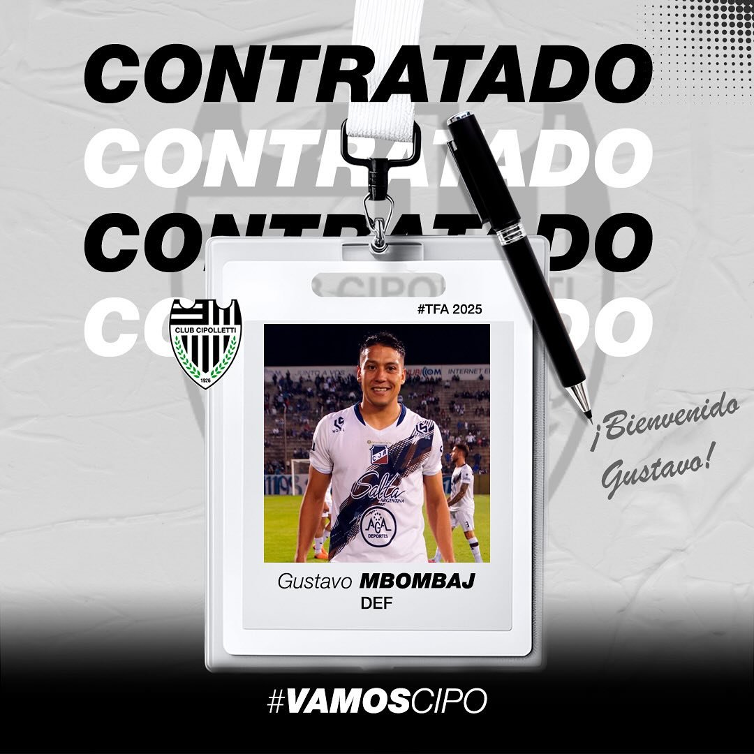 Gustavo Mbombaj es nuevo refuerzo de Cipolletti