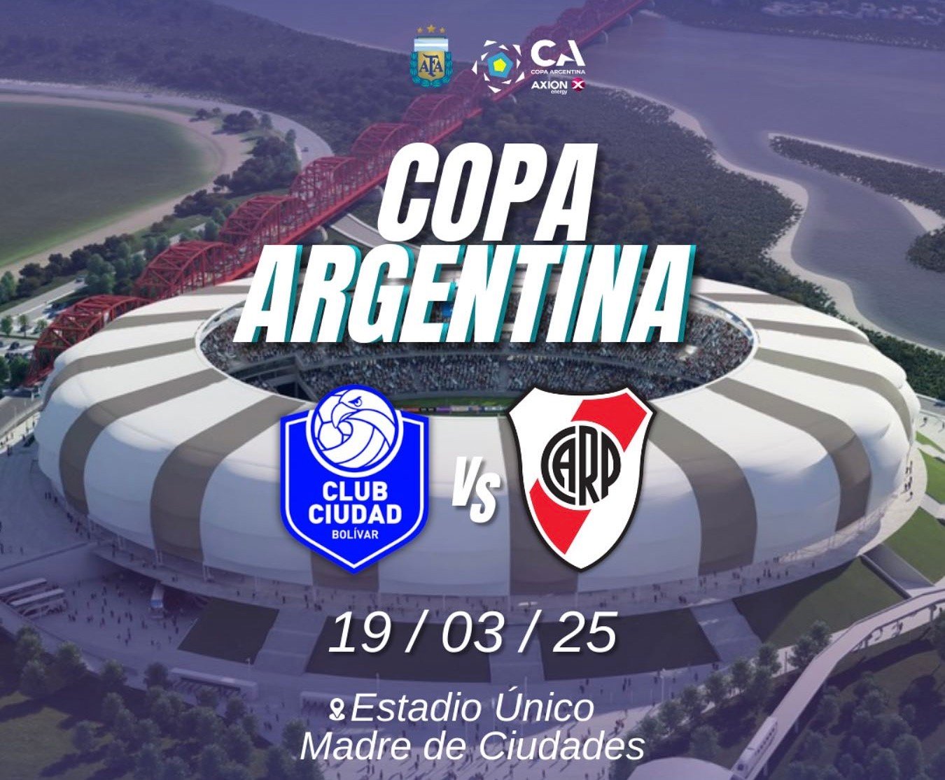 Las Águilas van por la gloria Millonaria: Bolívar enfrenta hoy a River por Copa Argentina