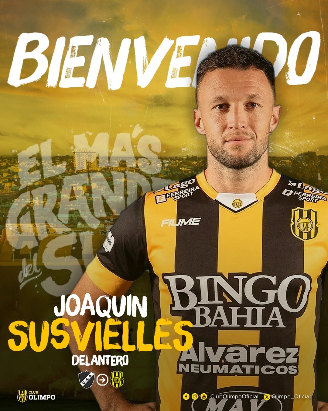Olimpo confirmó el regreso de Joaquín Susvielles