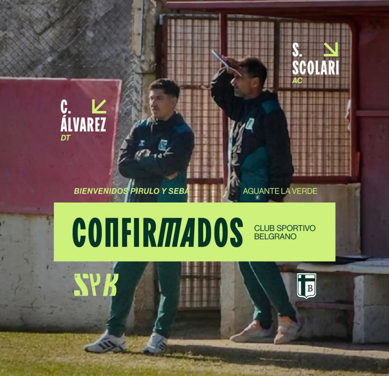 La Verde con dupla confirmada: Álvarez y Scolari seguirán al mando de Sportivo Belgrano